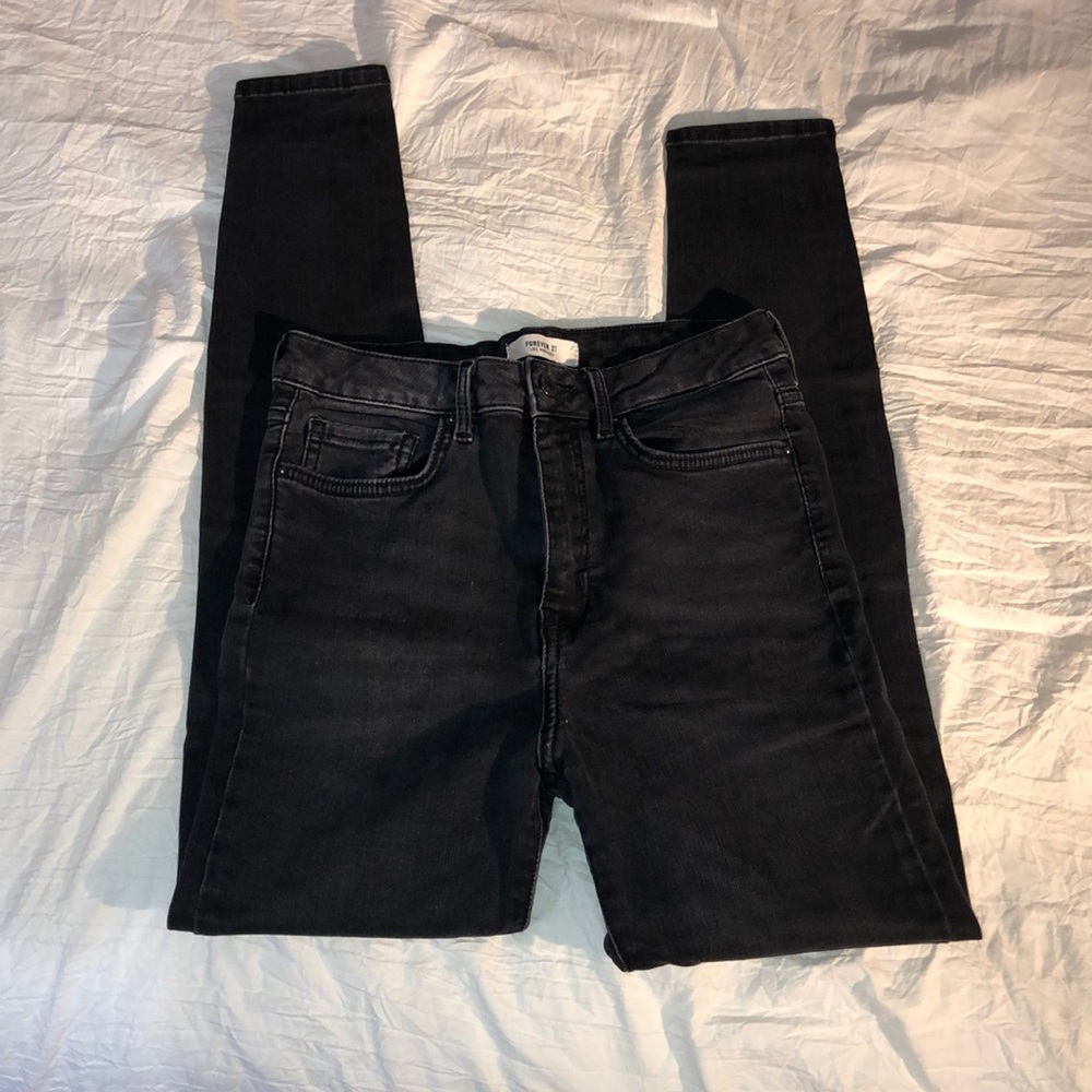 Forever 21 Black High-Waisted Skinny Jeans